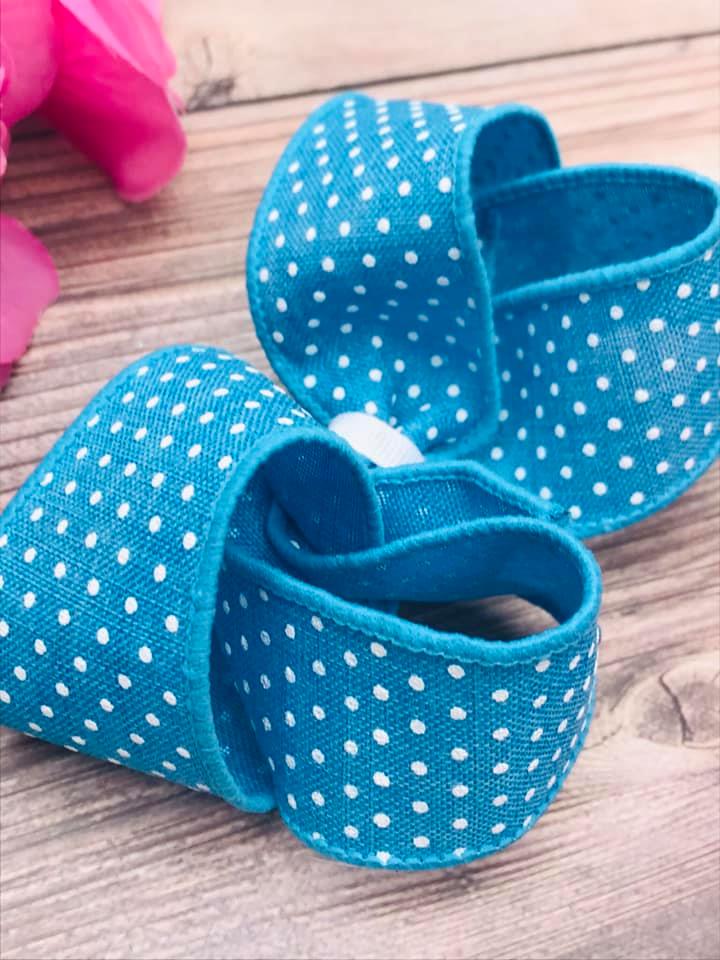 Turquoise with White Dotties