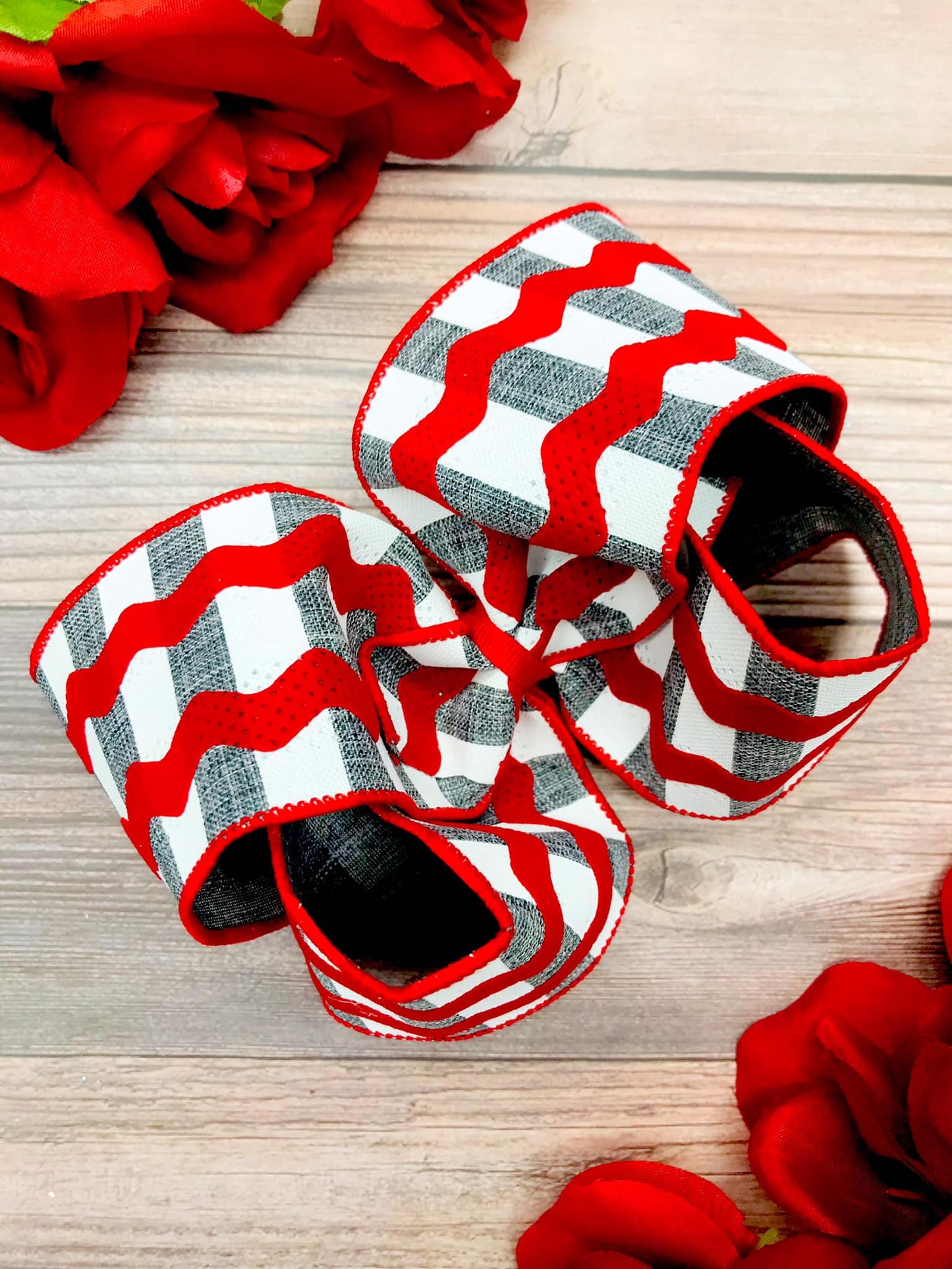 Velvet Red and Grey Chevrons