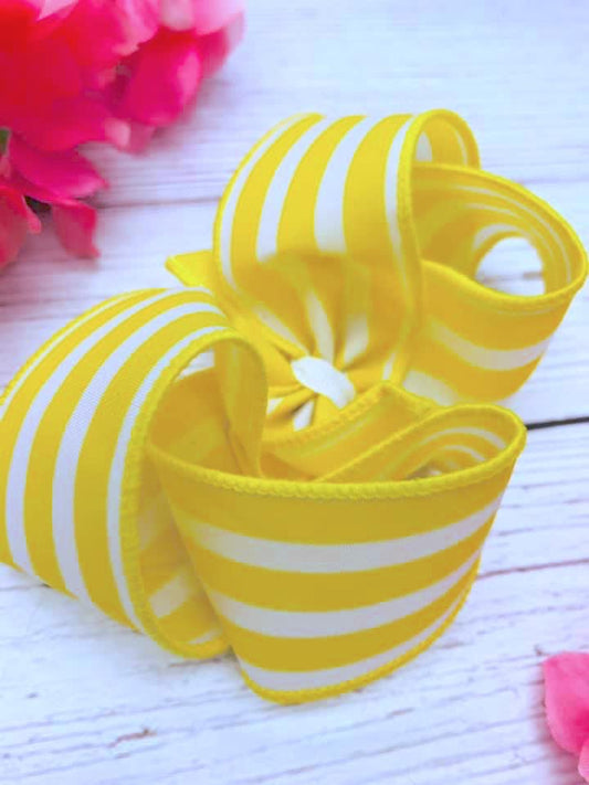 Yellow and White Mini Horizontal Stripes