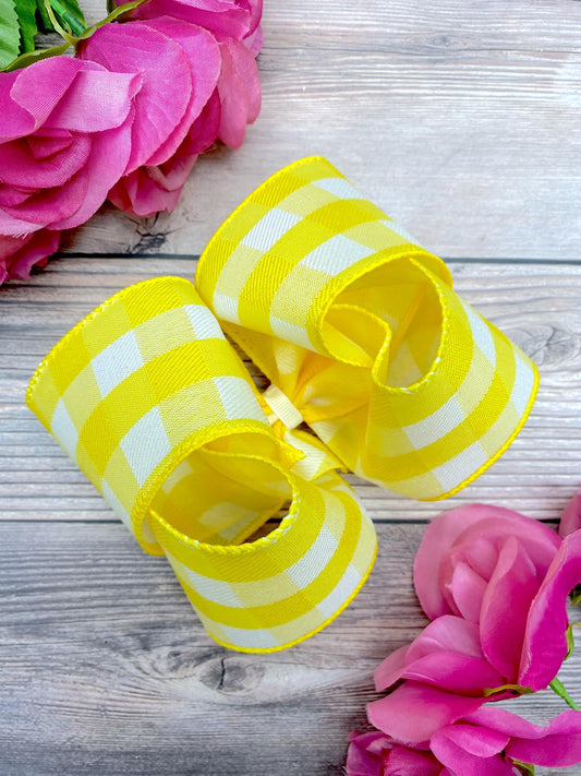 Yellow and White Check