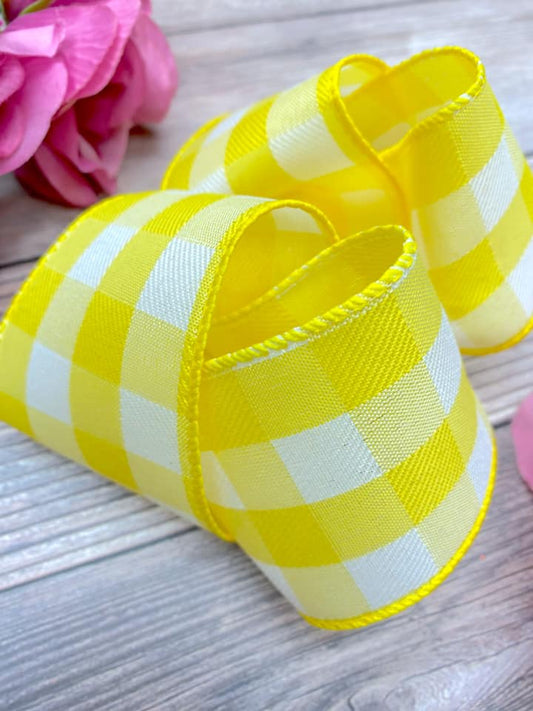 Yellow and White Check